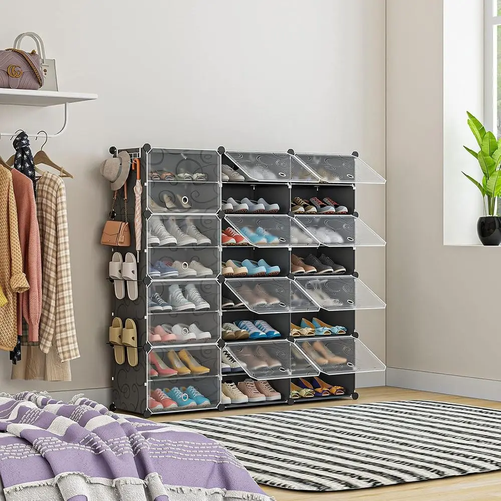 

Expandable 48-Pair Shoe Storage Cabinet, Space-Saving Rack for Entryway, Hallway, and Closet