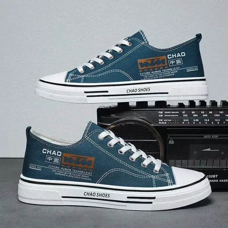 

2025 Spring New men's canvas shoes breathable casual board shoes teen college style simple casual board shoes for young people