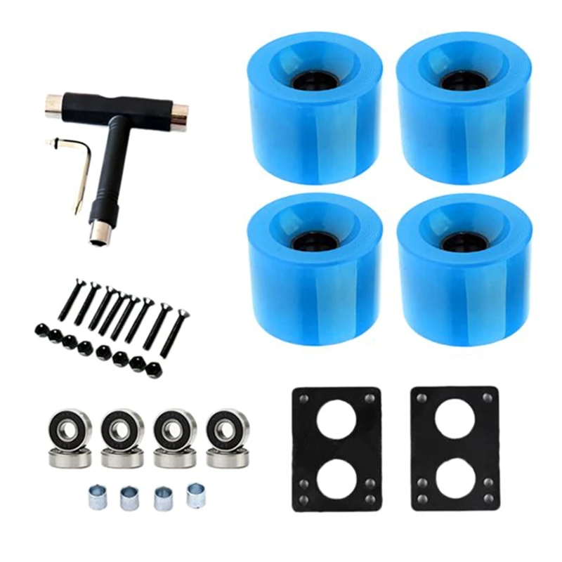 

NEW-80A Skateboard Wheels Replacement With Bearings Longboard PU Wheels Cruiser Wheels Street Upgrade Replacement