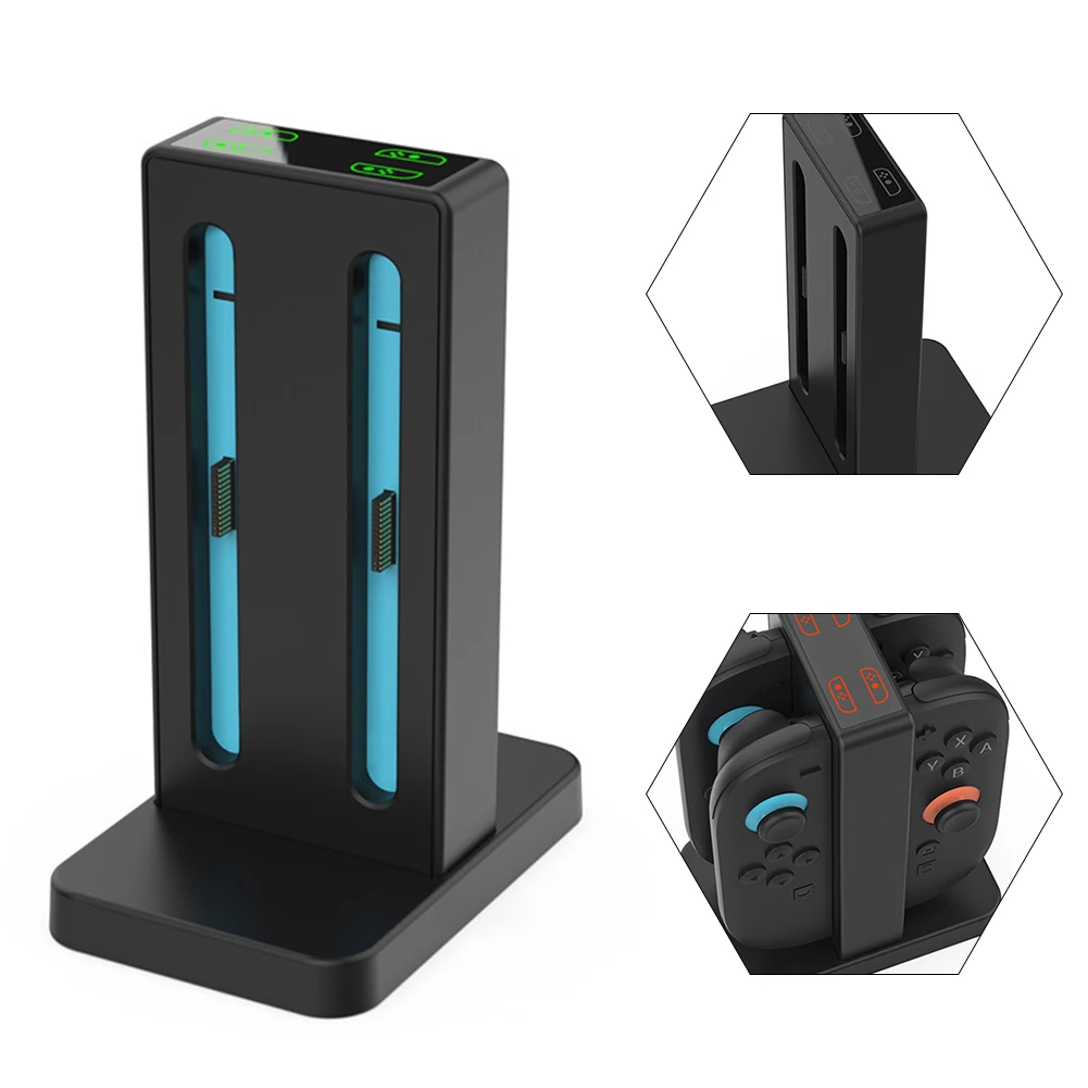 Stacja ładująca magnetyczna 4w1 do Switch 2, stacja Joy-Con z kontrolerem ładowania i podświetleniem LED, szybka stacja dokująca.