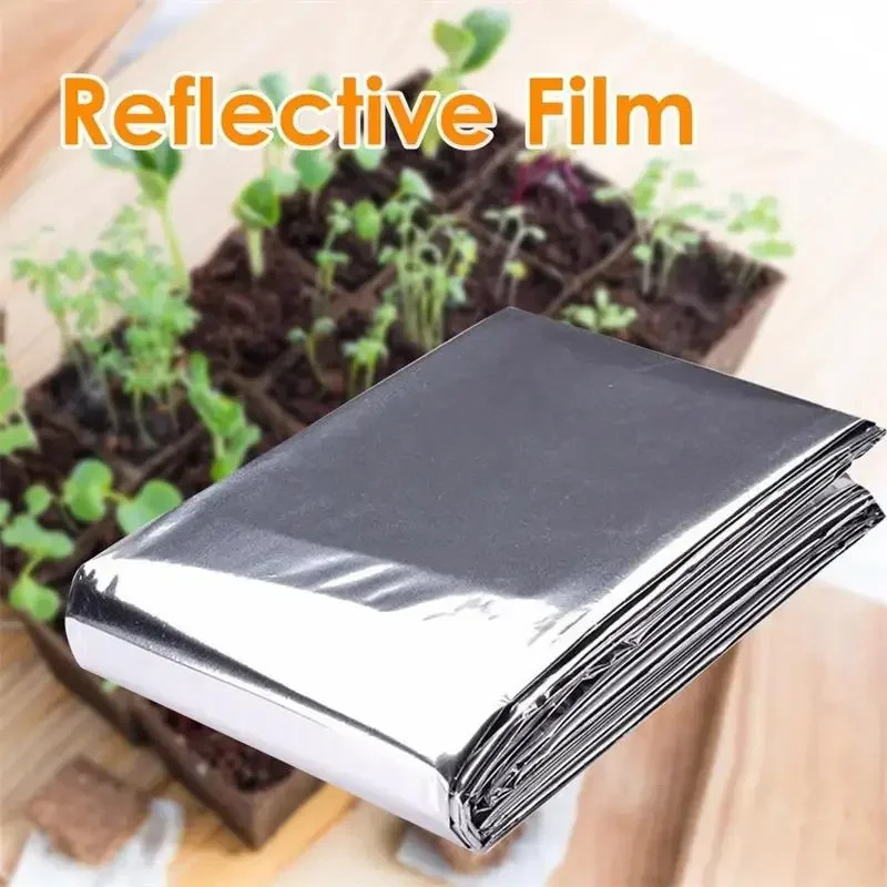 1pc Silver 210x130cm High Reflective Polyester Film Used For Planting Tent Room Garden Greenhouse Agriculture And Promoting