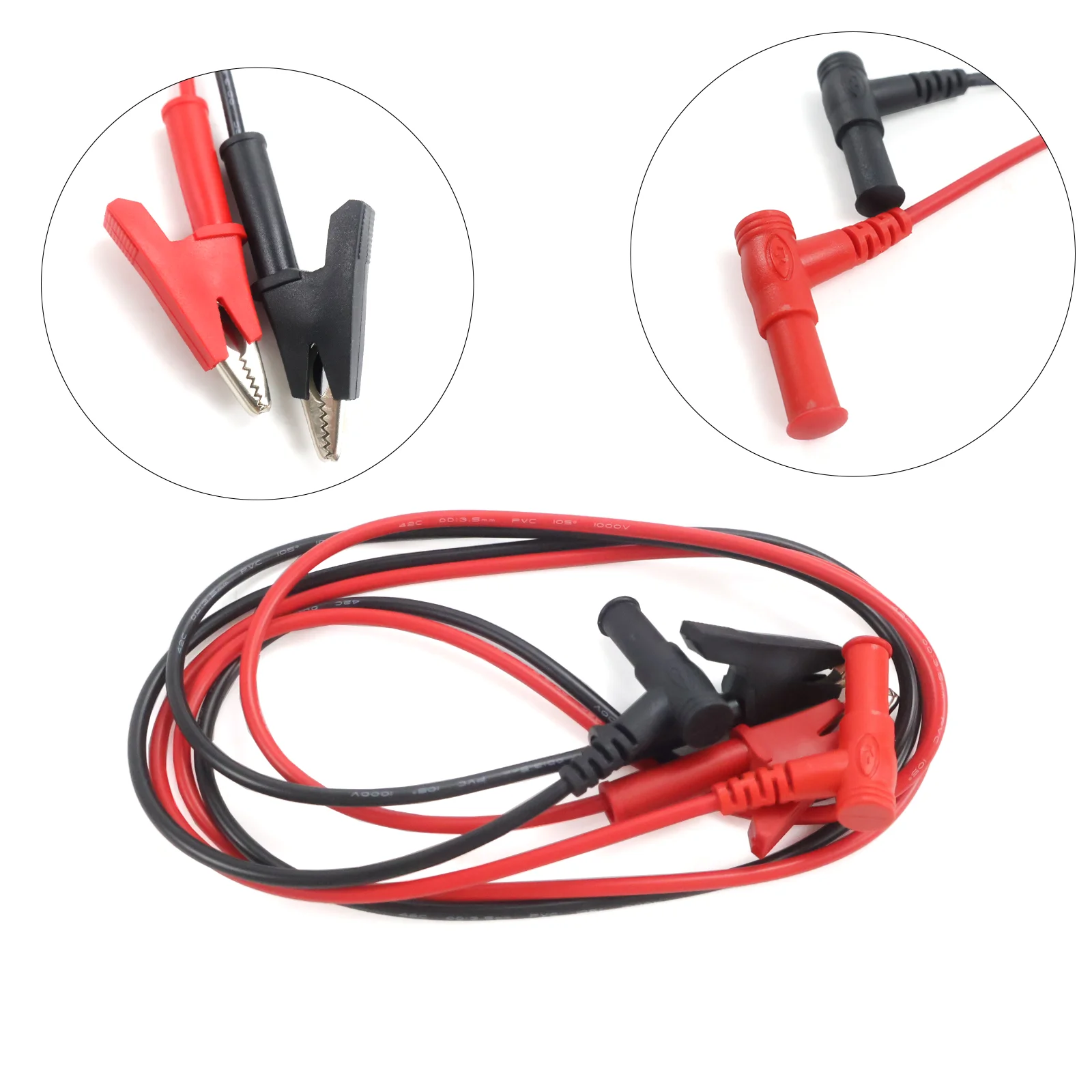 4mm Bananenstecker auf Krokodilklemme Messleitung 1M 20A Silikonkabel Krokodilklemmenkabel für Multimeter 1000V 1 Paar