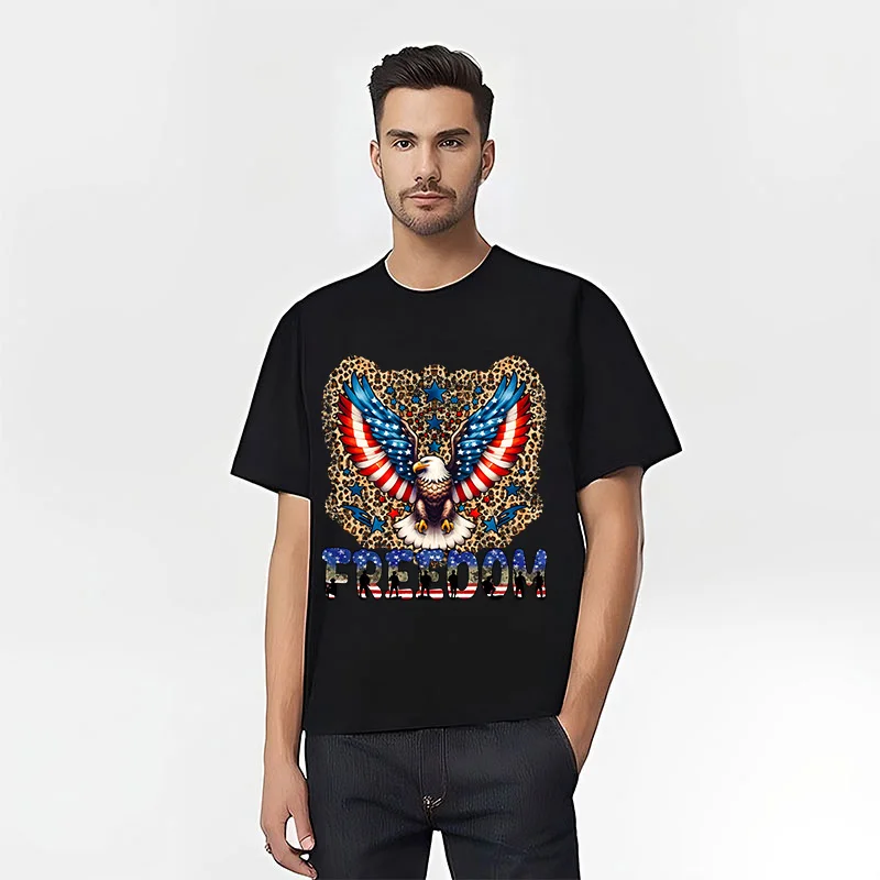 

2024 Men's T-shirt Fashion Casual Retro Eagle 3D Printed Summer O-collar Comfortable Top Street Cool large T-shirt Men 2Xs-6Xl