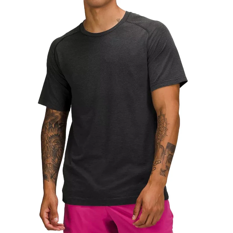 

Mens Round Neck Quick Dry T-shirt Nylon Moisture Wicking Short Sleeve Tee for Hiking Gym Fitness Running Training Activewear