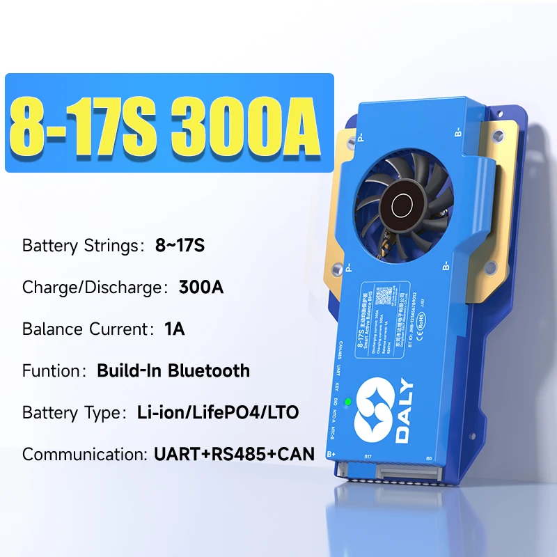 DalyBMS LiFePo4 4S 12V 8S 24S 16S 48V 60A 100A 150A 200A 250A 3.2V BMS BT CAN voor thuis-energieopslag, golfkarren, campers en schepen