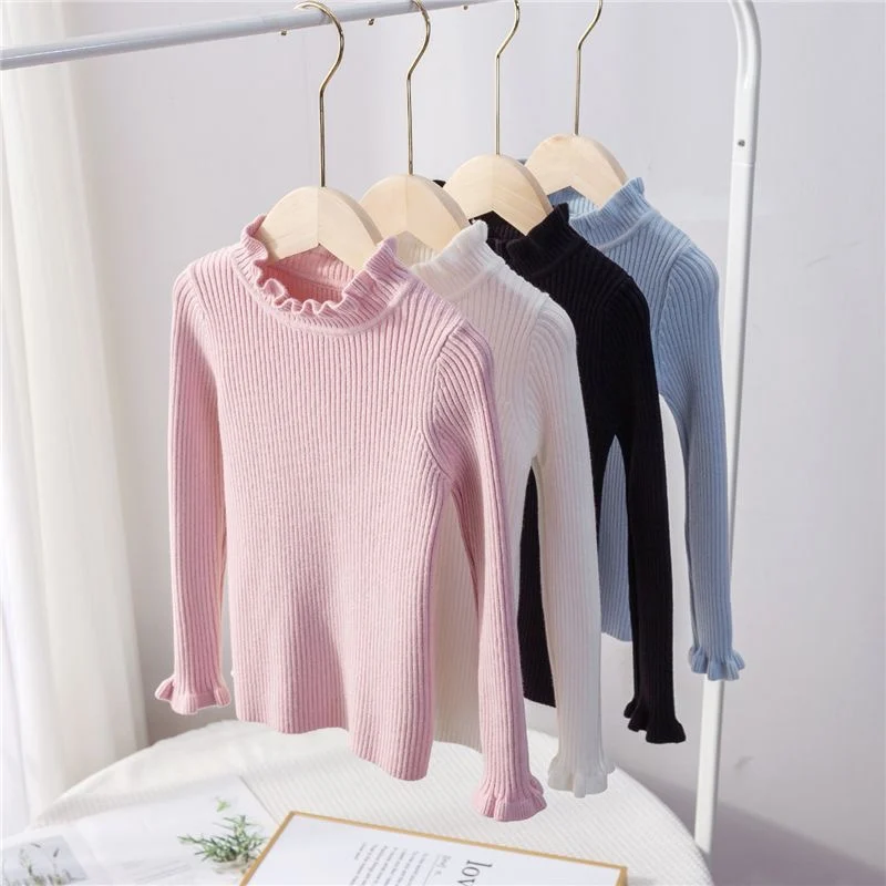 Girls Knitwear Children Warm Sweater Spring Autumn Bottoming Knitting Winter New Thin Section Pullover Teenage Clothes 3-10 Year