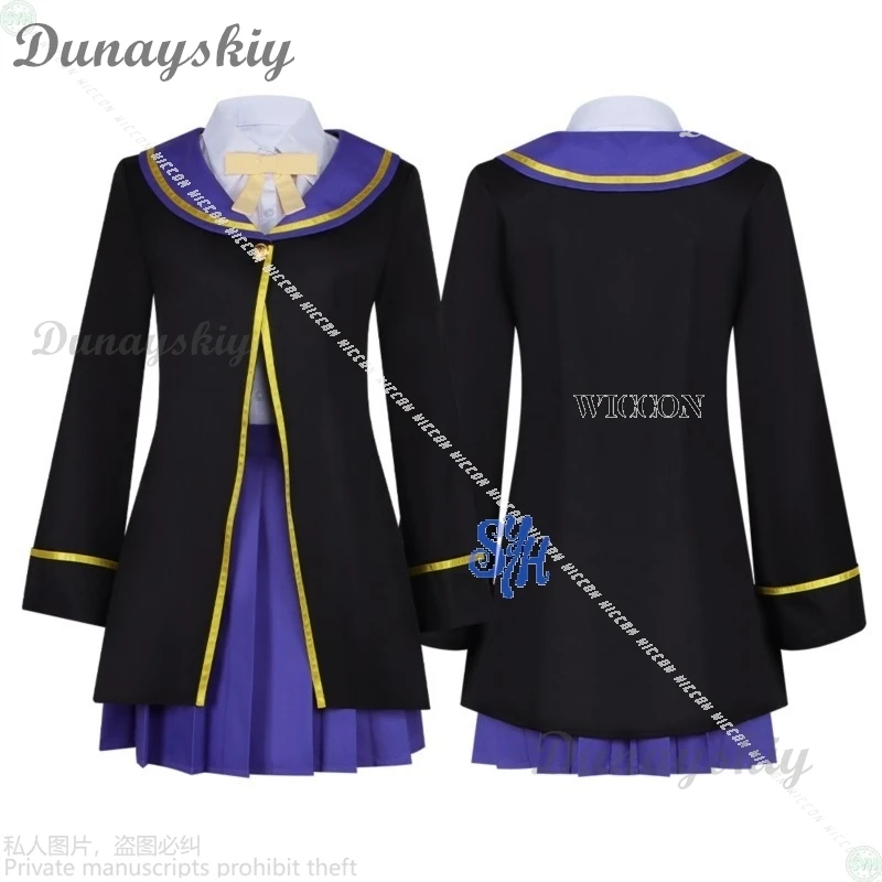 الفصول الدراسية لقطة سوداء وساحرة Spica Virgo أزياء تنكرية للفتيات السحرية رداء JK فستان الهالوين