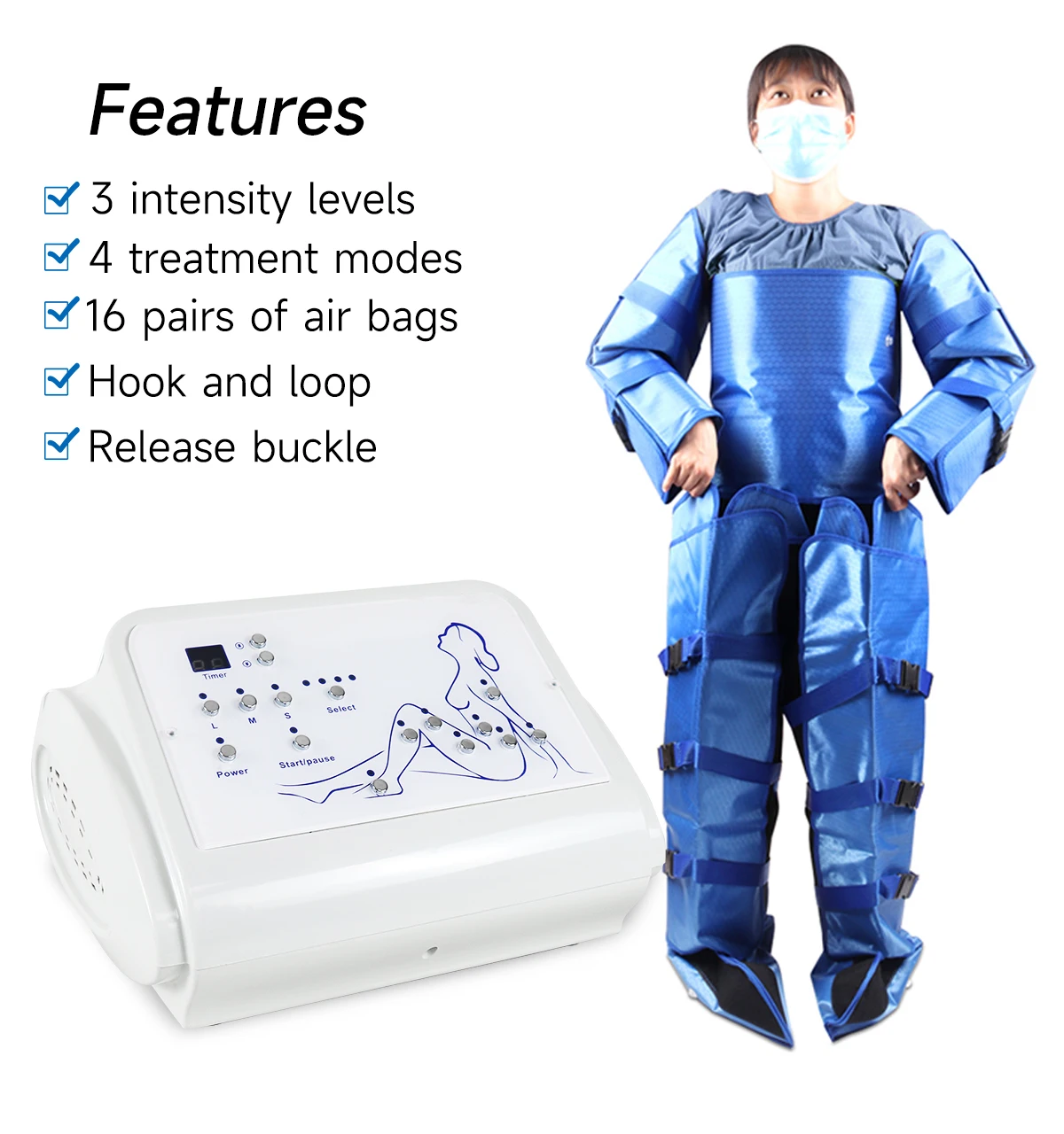 NEWGAGA Luftwellen-Druck, Lymphdrainage, Vakuum-Pressotherapie-Maschine, Muskelentspannung, Bein, Taille, Körpermassage, Luftkompression – Detail 4