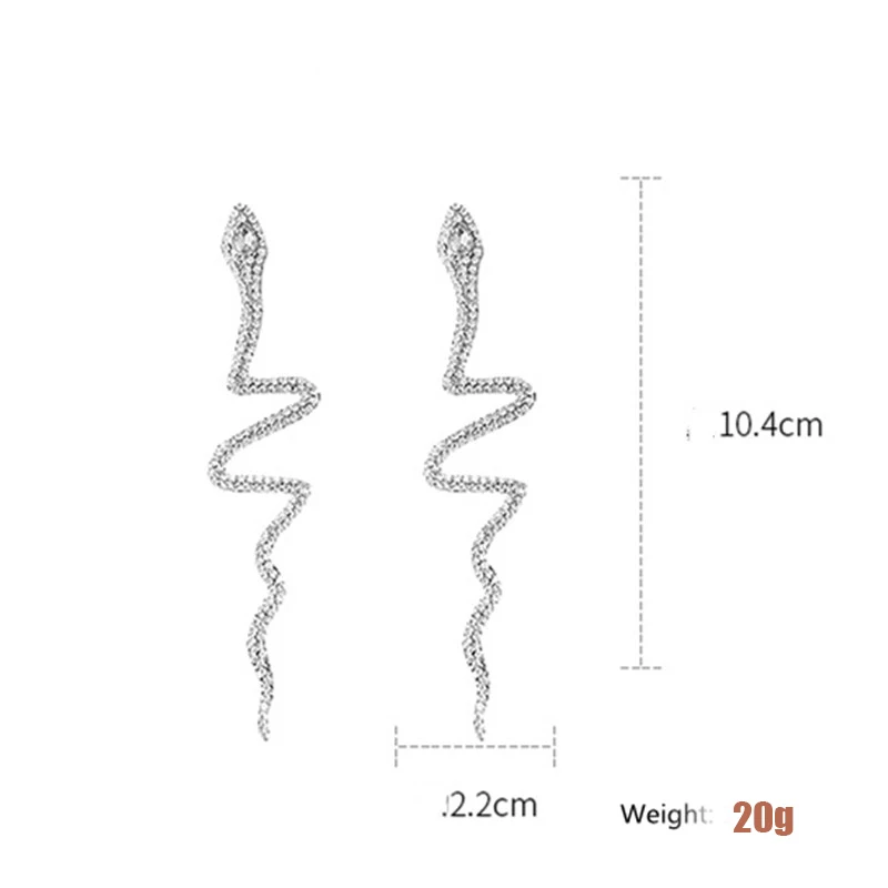 여성용 트렌디 빅 롱 크리스탈 뱀 귀걸이, 빈티지 고스 펑크 록, 한국 패션 쥬얼리, 동물 액세서리, 크리스마스 선물
