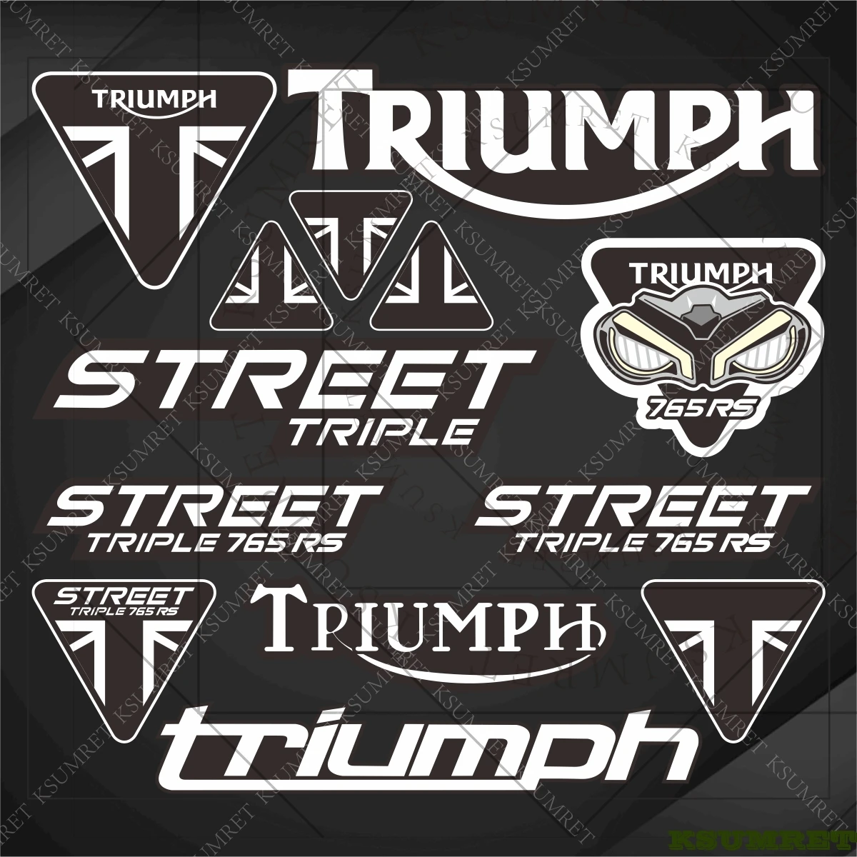 Vinyl For Triumph Motorcycle Stickers STREET TRIPLE 765 RS Accessories Logo Decal Tank Emblem Waterproof