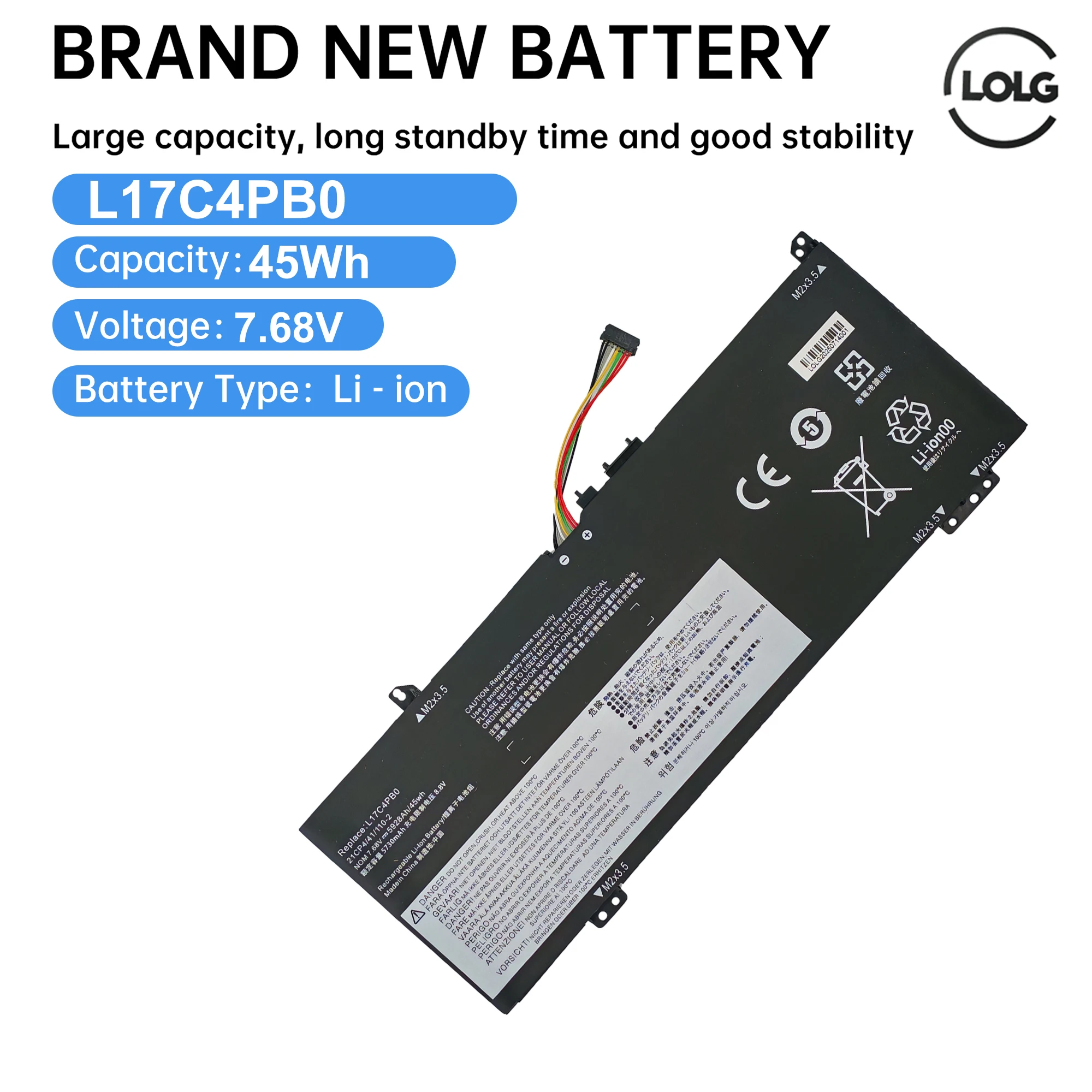 

New L17C4PB0 Laptop Battery For Lenovo Xiaoxin Air 14ARR 14IKBR 15ARR 15IKBR Ideapad 530s-14IKB 530s-15IKB 7.68V 45Wh 5.928Ah