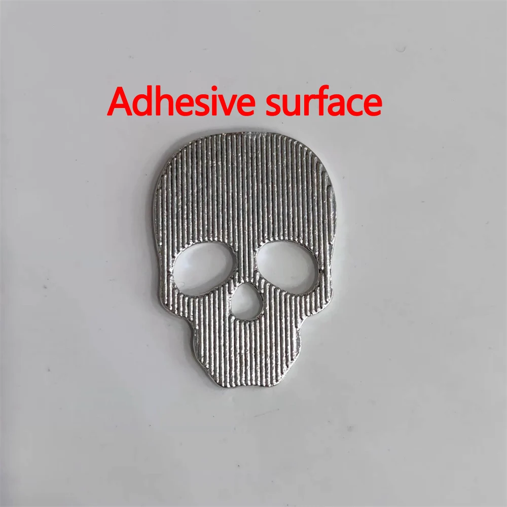 Retro Silver Hollow Out Skull Carving Metal Badge For Zippo Petrol Lighter DIY Handmade Decor Accessory Smoking Gadget