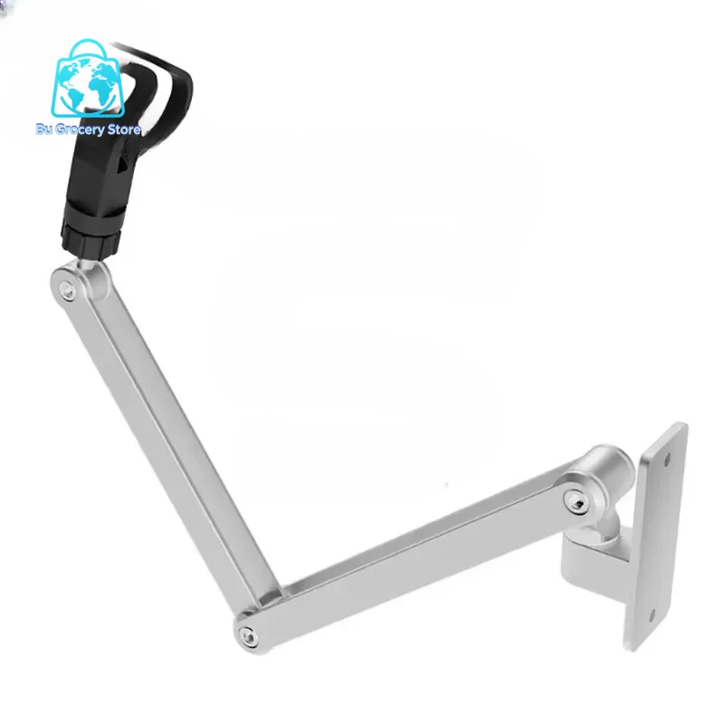 Folding and Lifting Aluminum Alloy Wall-Mounted Bracket Microphone Boom Arm Stand Universal Rotation