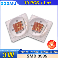 10 PCS 3W High Power Ceramic Lamp Bead Red Light SMD 3535 Ceramic 620nm 625nm 630nm 640nm Car Light LED Lamp Bead