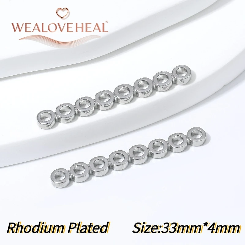 18K vergoldete Messing-Flachperlenverbinder mit mehreren Löchern, 2-10 Loch-Optionen, DIY-Zubehör für mehrsträngige Halsketten und Armbänder. – Detail 33
