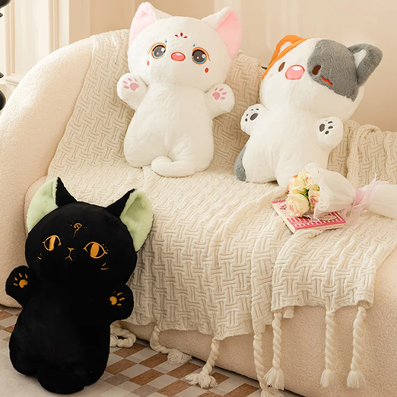 Ins Super Soft colorato gatto peluche simpatici animali di peluche Cartoon Kitten peluche abbraccio cuscino per bambini ragazze regali di natale decorazioni per la casa