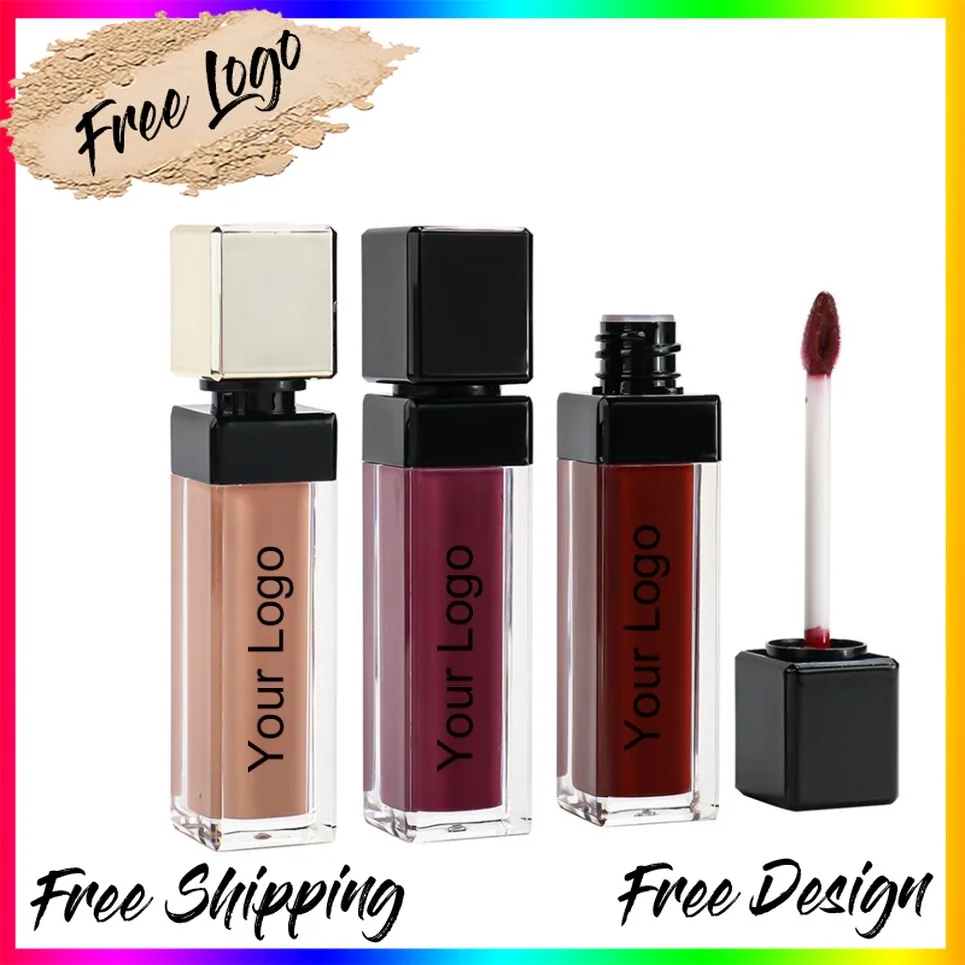 ヌード保湿リップグロスメイクアッププライベートラベルビーガン長期的な防水リップグロスマット液体口紅カスタムロゴ