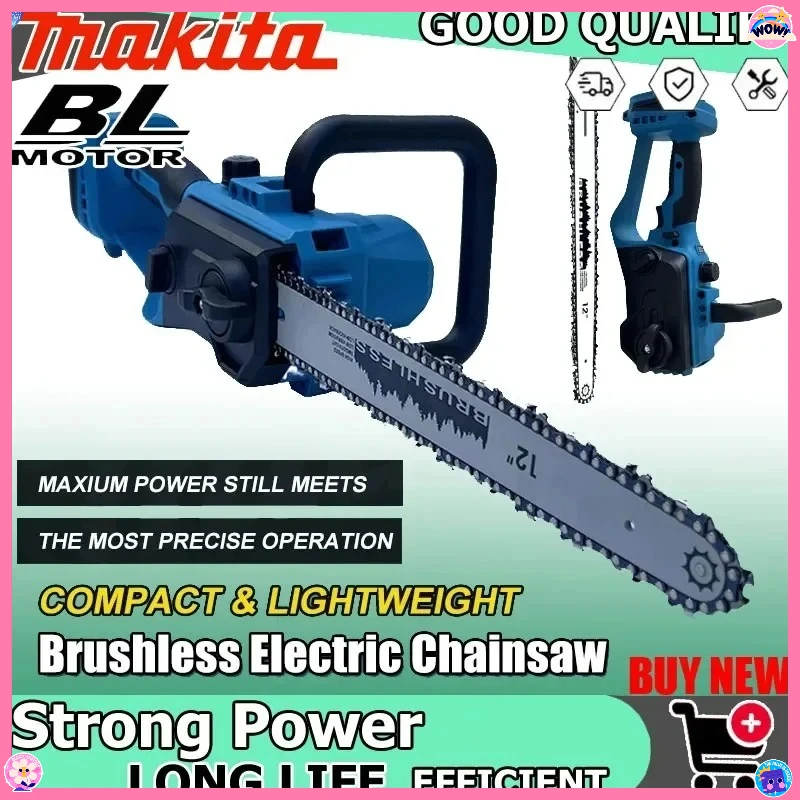 

Makita Brushless Electric Chain Saw For Makita Battery12Inch Power Digital Display Cordless Chainsaw Garden Tree Branch Cutting
