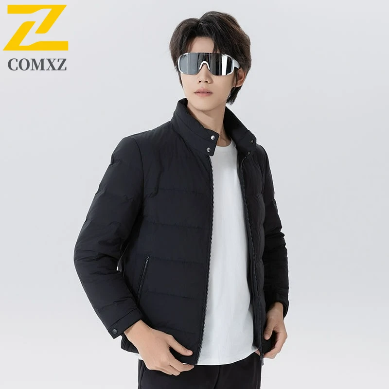 

COMXZ 2025 New Mens PU Leather Jacket Stand Collar Slim Working Warm Outerwear Windproof Winter Men Motorcycle Jackets​