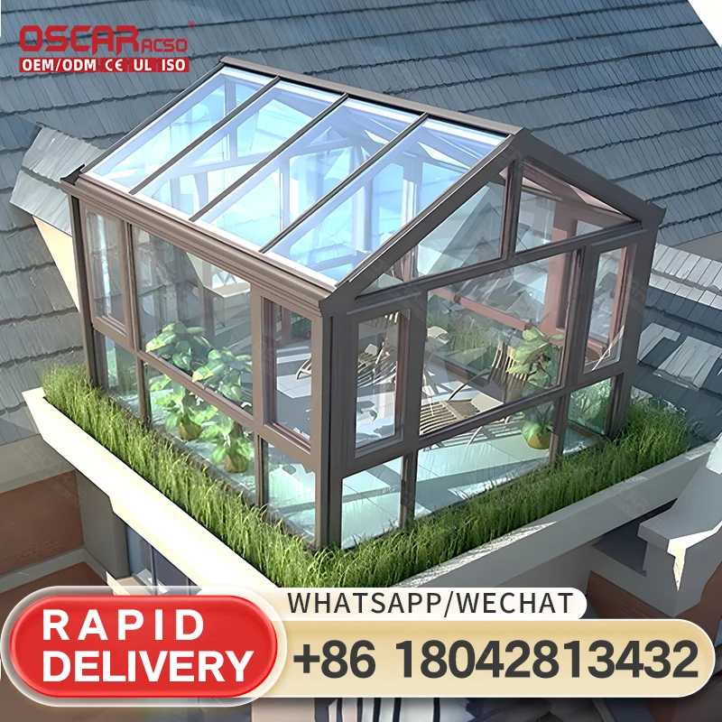 Customizable Aluminum Glass House Sunroom for UK Gardens with Multifunctional Design and Panoramic Views