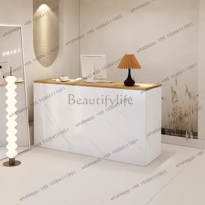 LJY Simple Aesthetic Reception Desks Small Beauty Salon Luxury Reception Desks Unique Design Comptoire Accueil Commercial Furnit