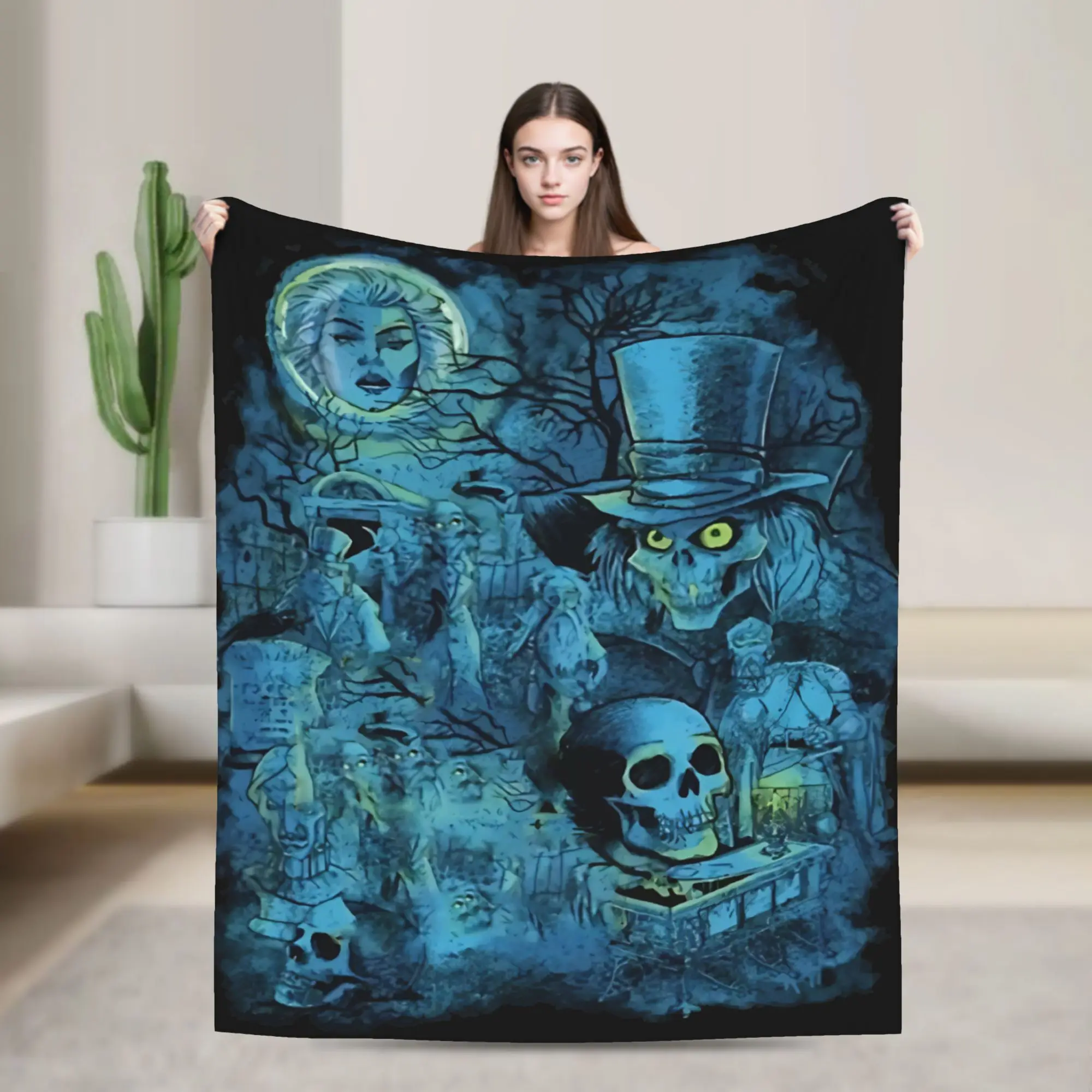 Haunted Mansion Horror Movie Warm Blanket  Decorative Plush Bedding Throws Fashion Couch Chair Flannel Bedspread Sofa Bed Cover