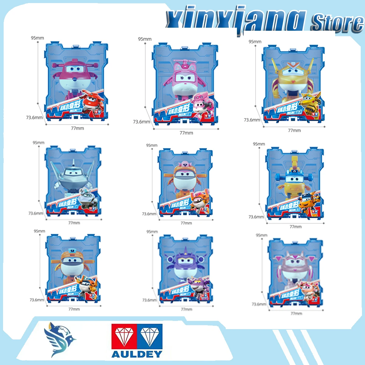 AULDEY Super Wings Lodi Kowei, Potente Robot Dinosaurio Mini Transformable, Personajes de Dibujos Animados de Hangar Boy, Robot de Anime y Manga
