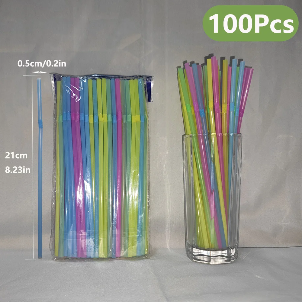 50-1000 Stuks Rietjes Kleurrijke Rietjes Flexibele Trouwbar Feestartikelen Rietjes Keuken Best Verkopende Groothandel