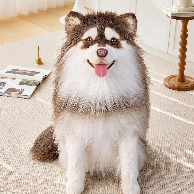 Kadola Realistic Alaskan Malamute Plush Toy Simulated Pet Dog Stuffed Doll Home Decor Companion Premium Gift For Adults