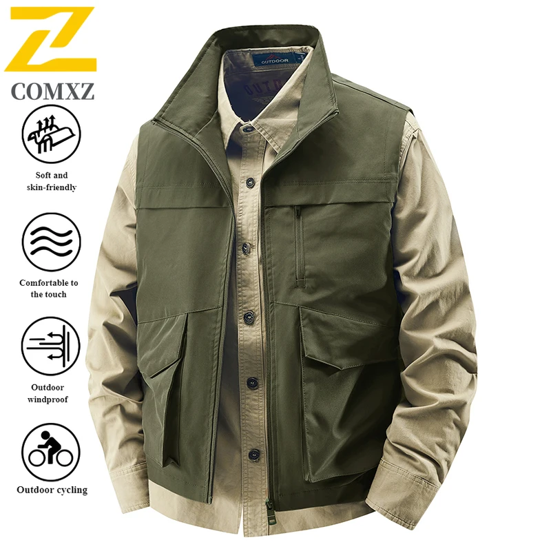 سترة تكتيكية للرجال على الطراز الأمريكي صيفية متعددة الجيوب مقاومة للماء ومضادة للرياح للتصوير في الهواء الطلق وصيد الأسماك وخفيفة الوزن #6