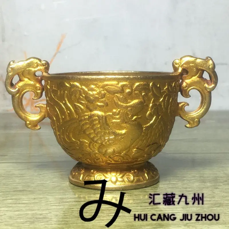 Retro auspicious Dragon and phoenix pixiu ears Wine Cup Wine Vessel  Ornament Decoration Tea Pet Figurines