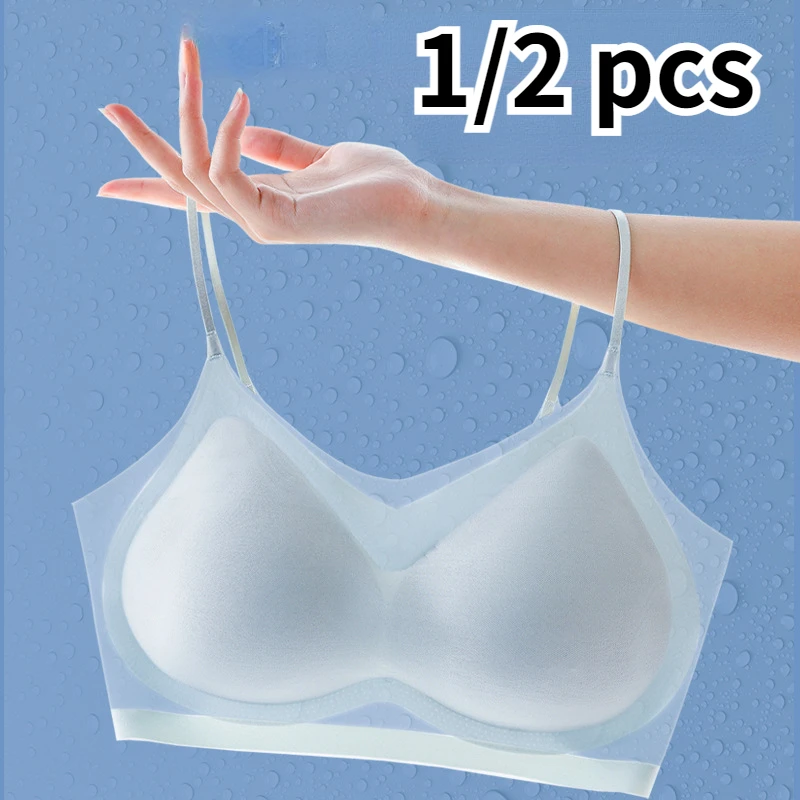 

1/2 Pcs Ultra-thin Seamless Bras for Women Breathable Underwear Small Chest Sexy Lingerie Padded Push Up Bra Sexy Tube Top Bra
