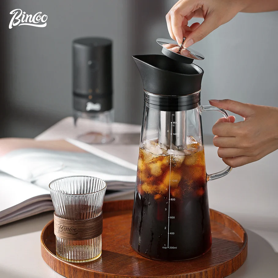 

BINCOO Cold Brew Coffee Maker with Removable Stainless Steel Filter，Home Outdoor Cold Brew Coffee Iced Tea Maker & Fruit Pitcher