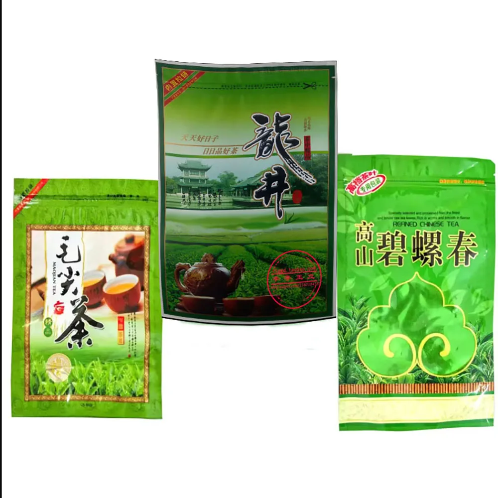 Juego de té verde Longjing chino de 250g, bolsas de plástico al vacío, bolsas maojian biluochun, compresión sin bolsa de embalaje
