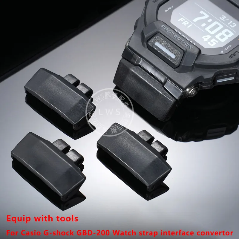 GBD-200 تعديل حزام محول ل كاسيو G-shock GBD-200 حزام ساعة اليد واجهة محول مطاط مقاوم للمياه حزام الساعات محول