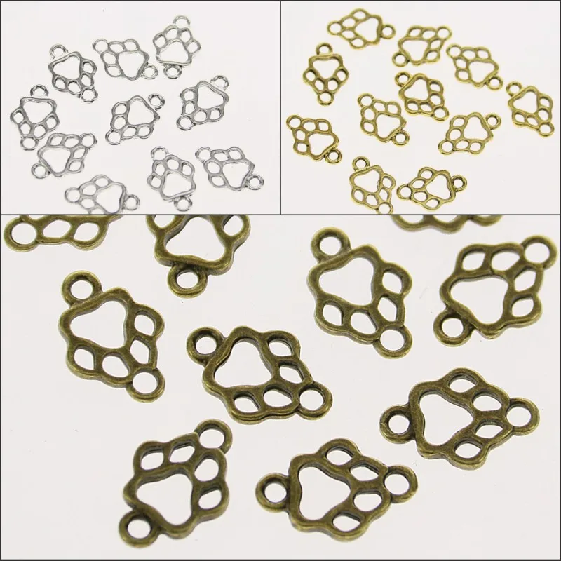 

30pcs 16x10mm,loop:2.2mm 3-color hollow footprint connector for jewerly making