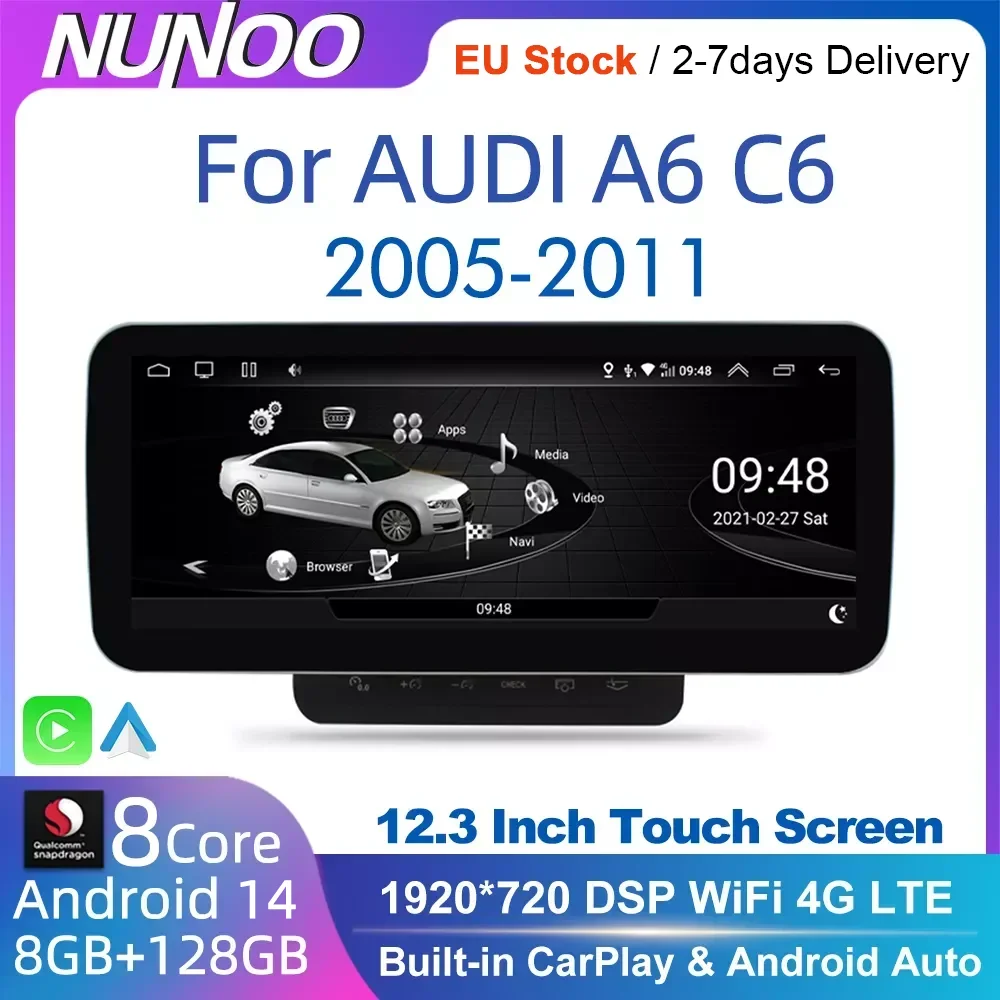 Nunoo Android 14 Car Player for Audi A6 2005-2011