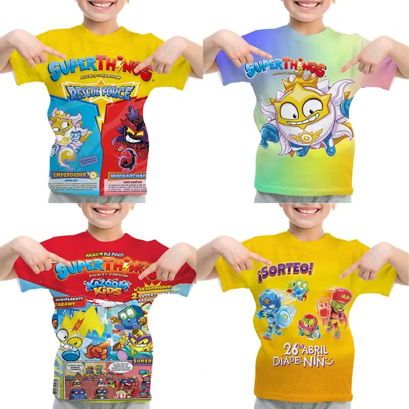 Superzings T Shirt New Children's T-Shirt Summer Tees Kids Casual Tshirt Superthings T-shirt Boys Girls Tops Camisetas