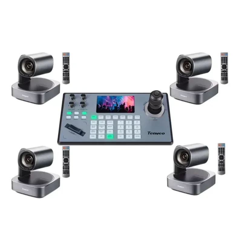 Live Streaming PTZ  10X Zoom Conferencing IP PoE Controller with 4D Joystick Keyboard