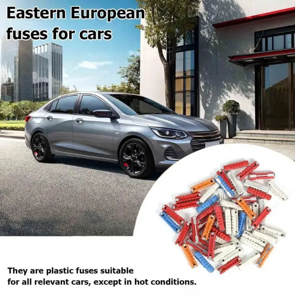 50Pcs/Set European Classic Car Fuse Kit 5A 8A 16A 25A Automotive   Clocks Trikes Fusible Auto  Box