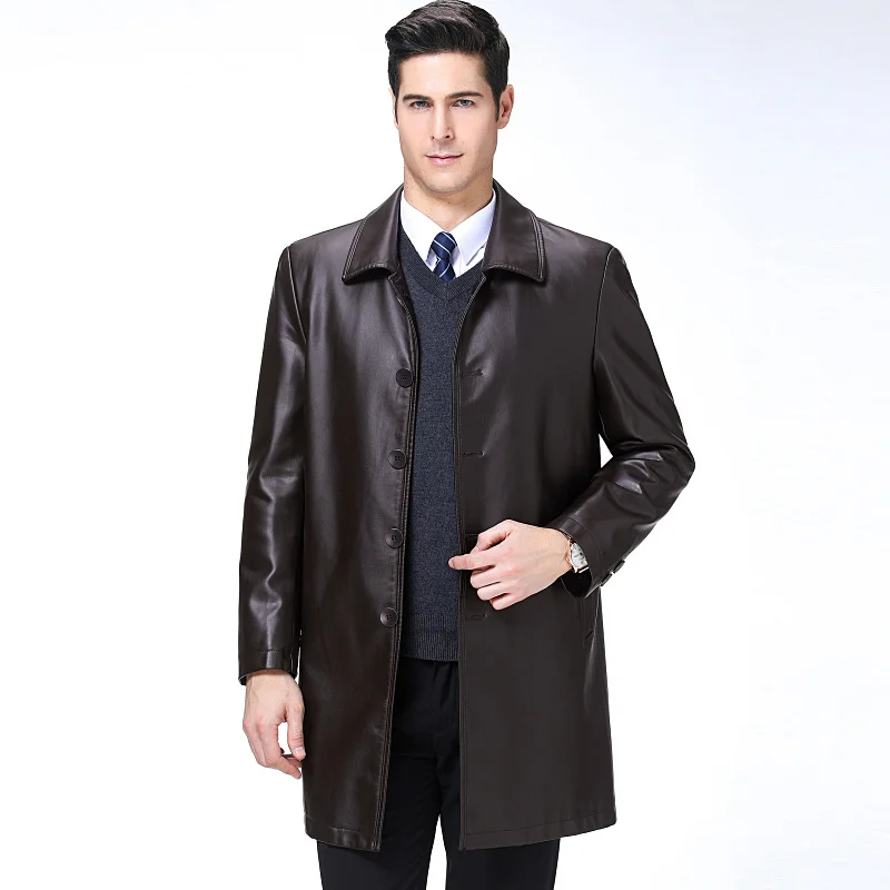 100% Sheepskin Leather Jacket Men Autumn Winter Genuine Jackets for Casual Brown Black Fleece 's Coat Clothing