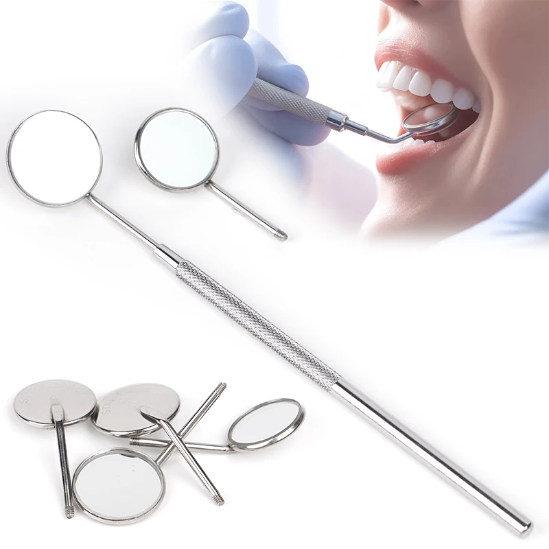 5pcs Dental Exam Mirror Head Mouth Reflector Oral Endoscope Mirrors Head Stainless Steel Size 4# 5# Tooth Whitening Tool