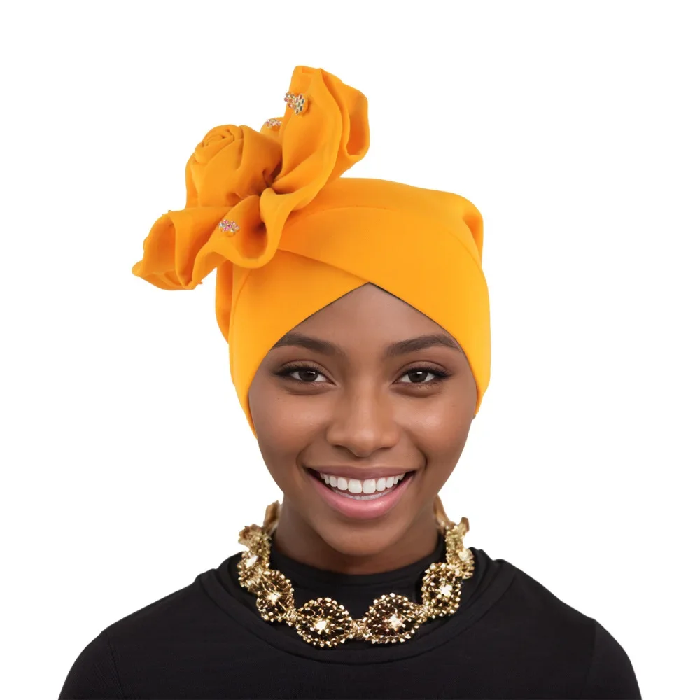 African Headtie Women's Fashion Turbans Elastic Leisure Comfortable Breathable Daily Hat Headband Accessories African Caps