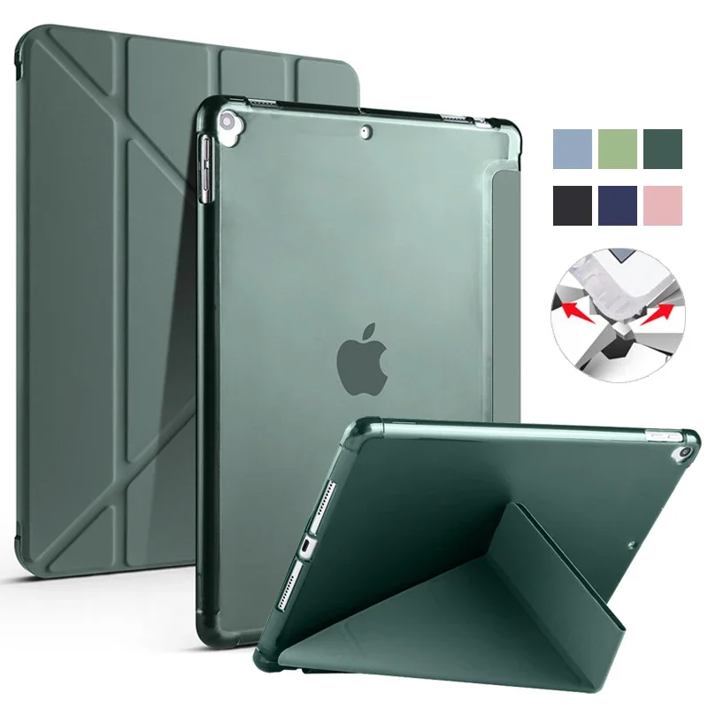 حافظة لجهاز iPad 9th 10th Gen حافظة جلدية قابلة للطي لهاتف iPad 10 2 9.7 iPad 9 10 8 7 6 5 Air 5 4 3 2 1 غطاء مع حامل قلم