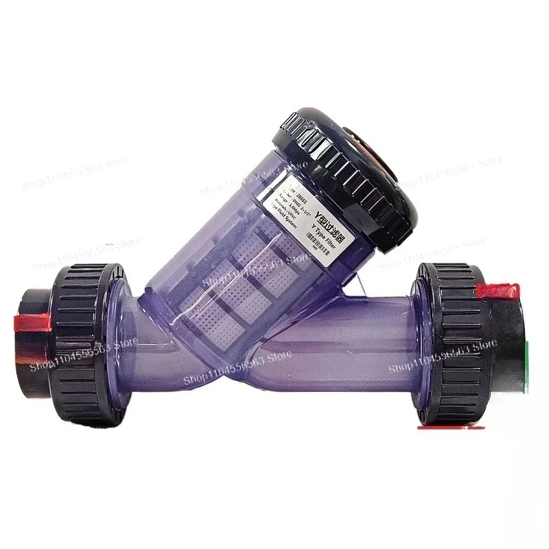 ​​UPVC Transparent Y-Type Filter DN15-DN40, Compliant with National/US/Japanese Standards for Liquid Water Filtration Systems​​