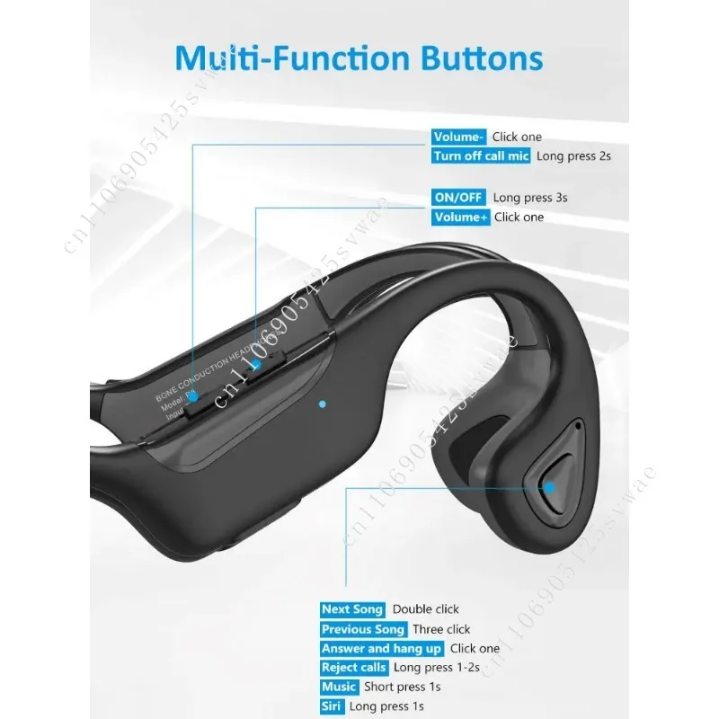High Quality Long Battery Life Stereo Wireless Bone Conduction Headphones Pinna Bone Conduction