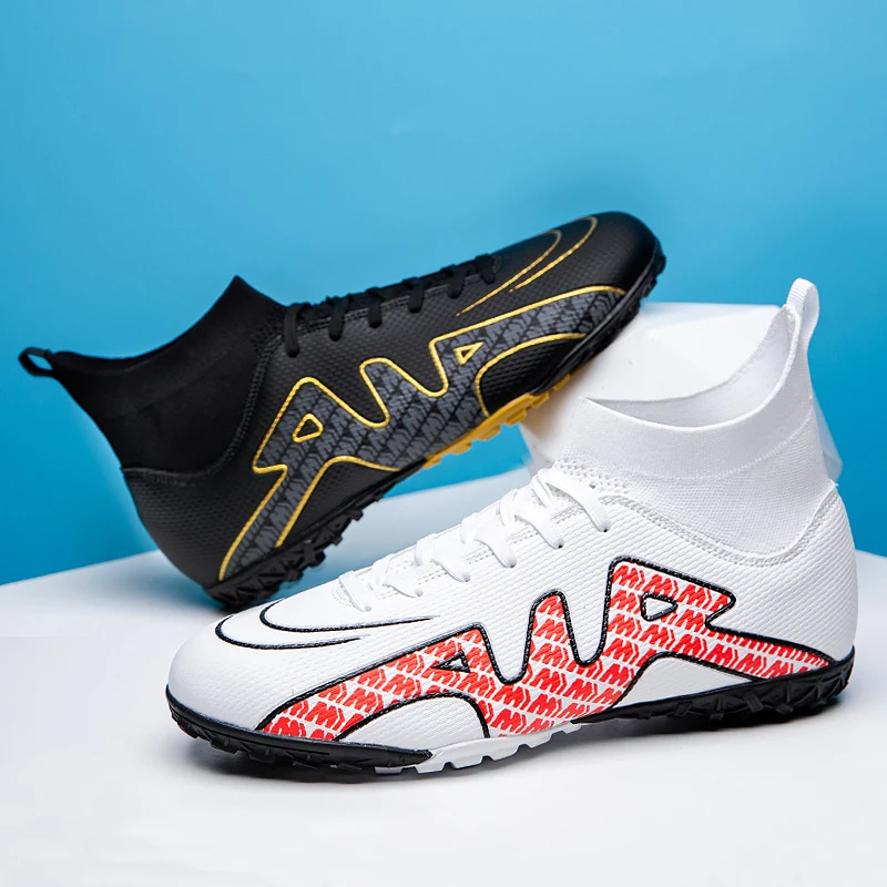 

Men Women Soccer Shoes High-Top Youth Boys Girls Athletic Training Cleat Non-Slip Football Training Sneakers for Outdoor Indoor