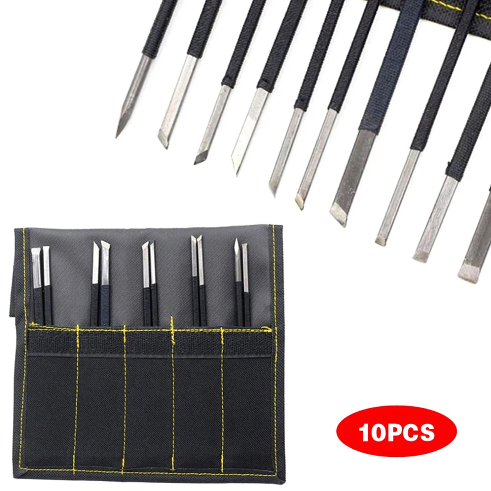 10Pcs/Set Stone Carving Cutter Chisel Stone Carving Engraving Cutter Seal Stone