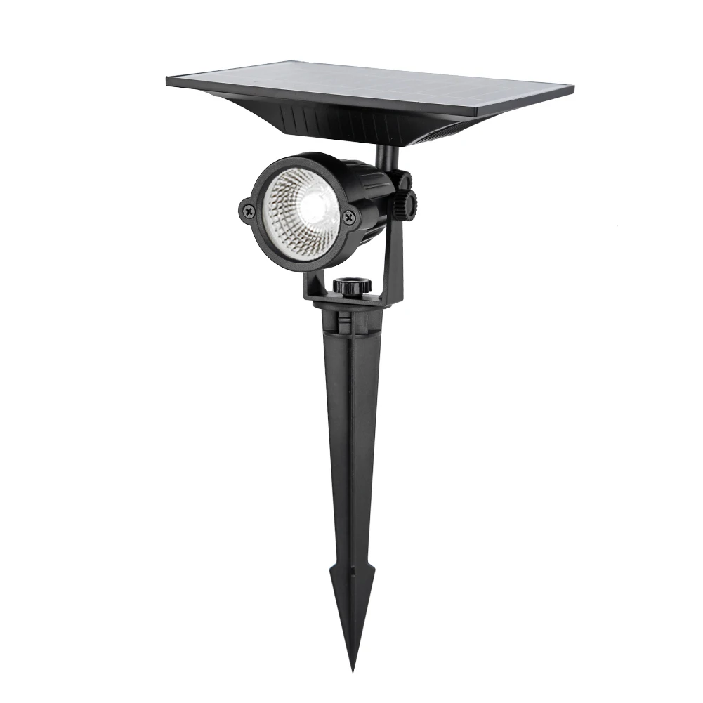 4 Pack Solar LED Spike Light with Flood Lighting, Auto On/Off, Waterproof for Outdoor Garden Lawn, Path, and Yard Decoration