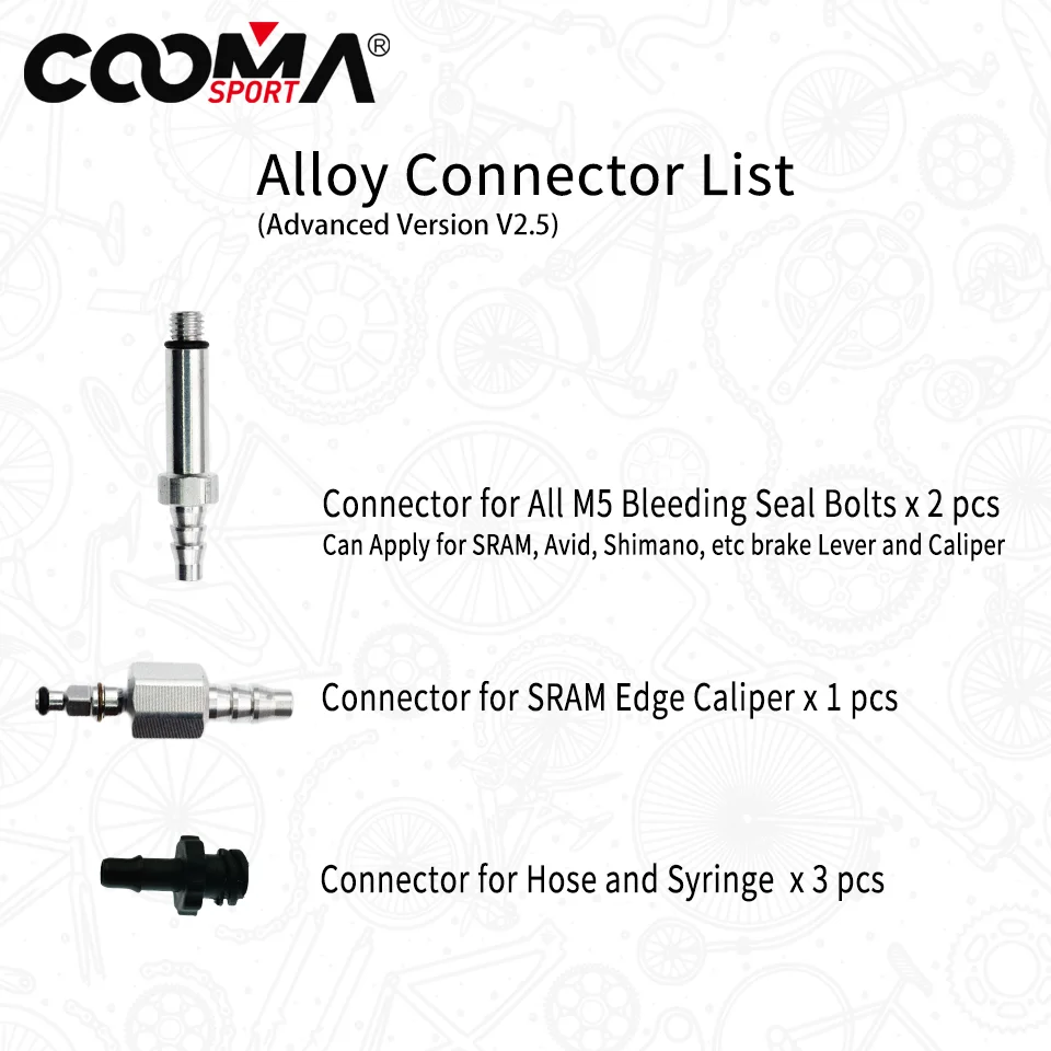 Bicycle Hydraulic Brake Bleed Kit for AVID and SRAM S4 EDGE CODE GUIDE RSC R Level ULT TLM Red eTap, Basic Version, V0.9